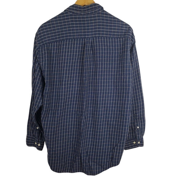 Brooks Brothers Sport Shirt Navy Plaid. Button Down Long Sleeve. LG. E0074 - Picture 5 of 9